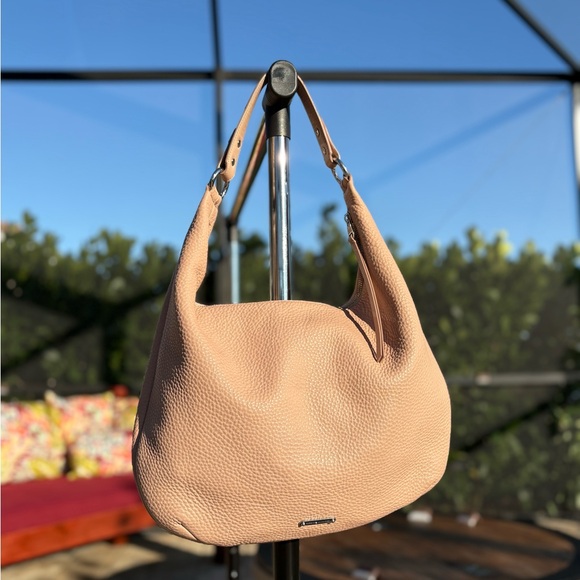 Rebecca Minkoff  | Michelle Large Genuine Leather Hobo Bag | Blush | LIKE-NEW - Picture 7 of 13